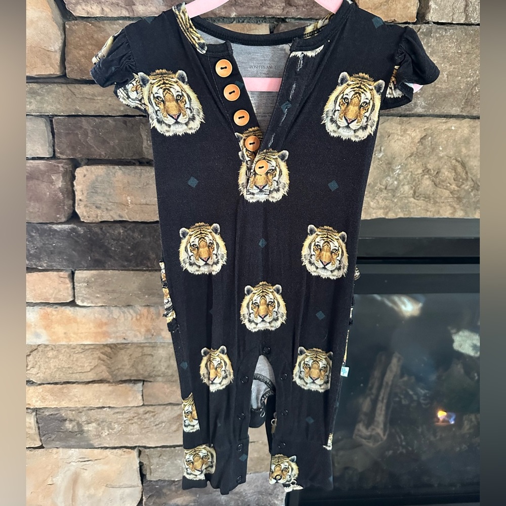 Posh Peanut Lion Ruffled Romper